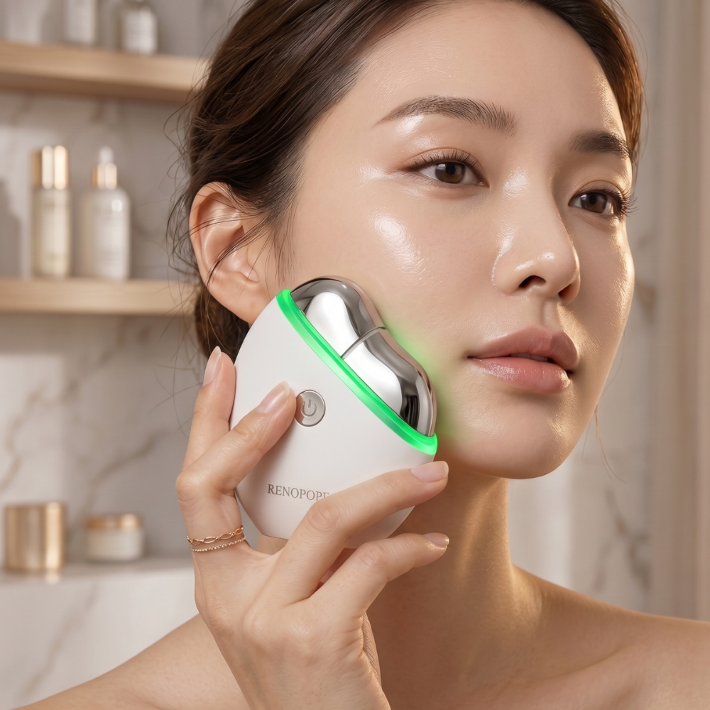 레노포프 EMS 갈바닉 뷰티 디바이스 고주파 얼굴 마사지기 피부 진동 괄사 리프팅 홈케어 제품 이미지