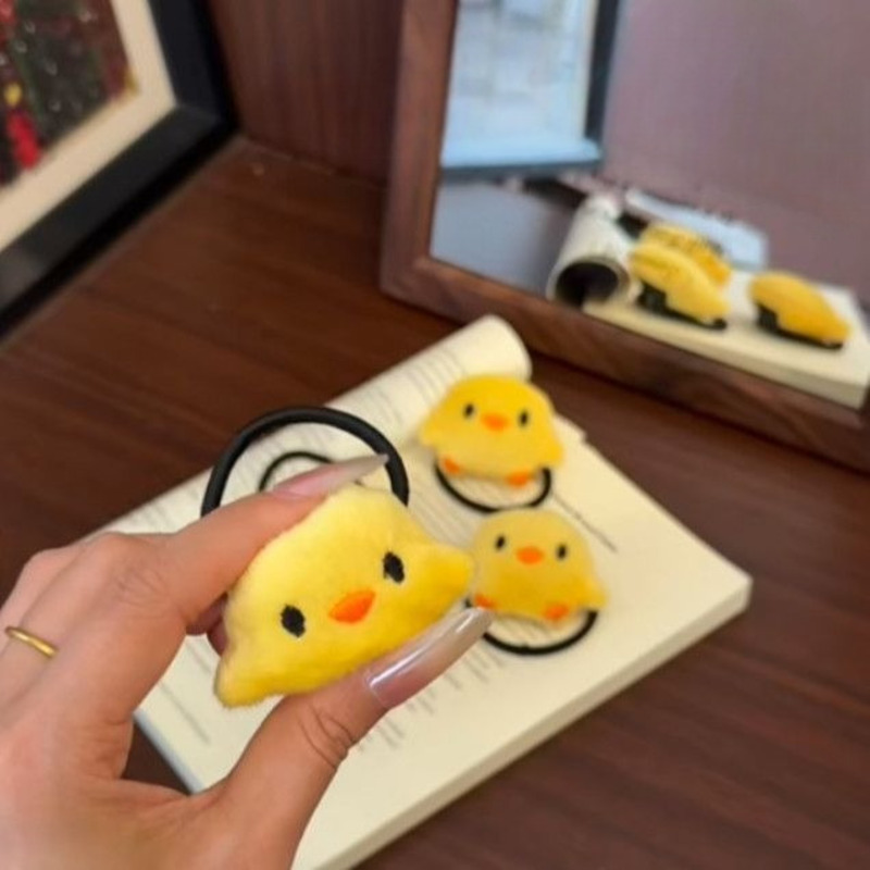 동물 머리끈 돼지 병아리 오리 푸들 강아지 머리끈 스크런치 헤어악세사리 헤어밴드 헤어끈 - 상세 이미지 3