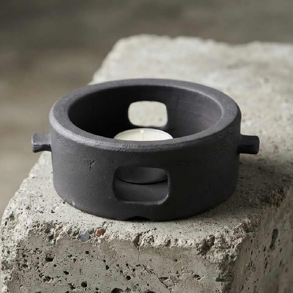 모던블랙 매트 워머 도자기 보쌈 수육 찜기 냄비 18cm - 상품 이미지