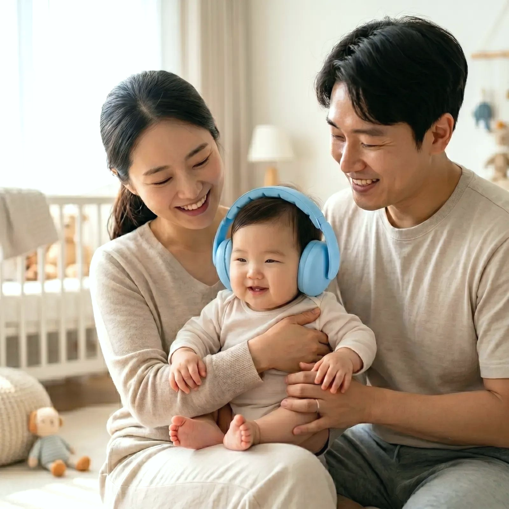 클릿온 무니즈 아기 유아 어린이 청력보호 이어머프 귀마개 헤드셋 블루 - 상세 이미지 4