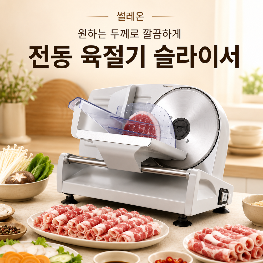 가정용육절기 냉동 대패 고기 썰기 슬라이서 샤브샤브 220W 기본형 슬라이서 - 상품 이미지