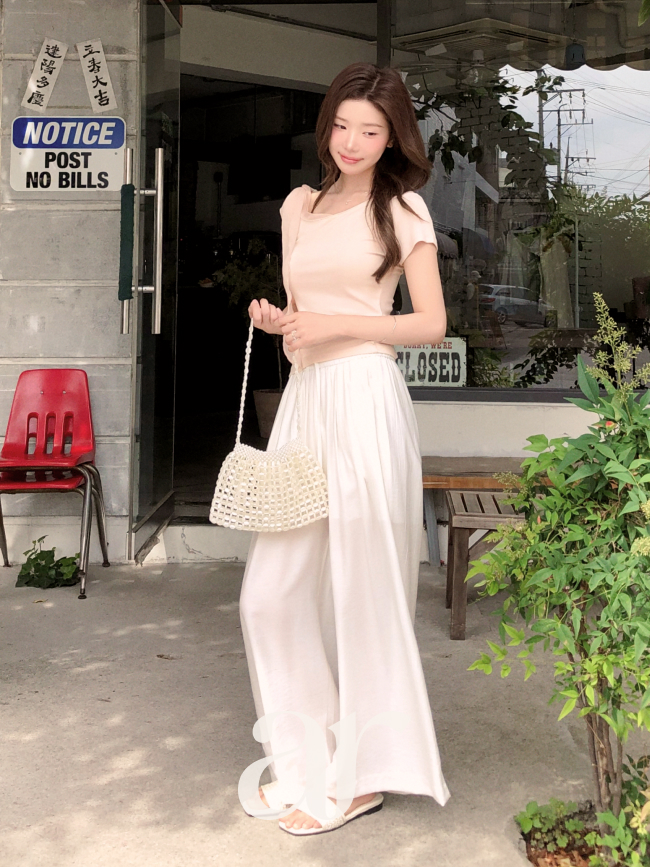 밴딩 스트링 와이드 팬츠 ps5920 - 상세 이미지 2