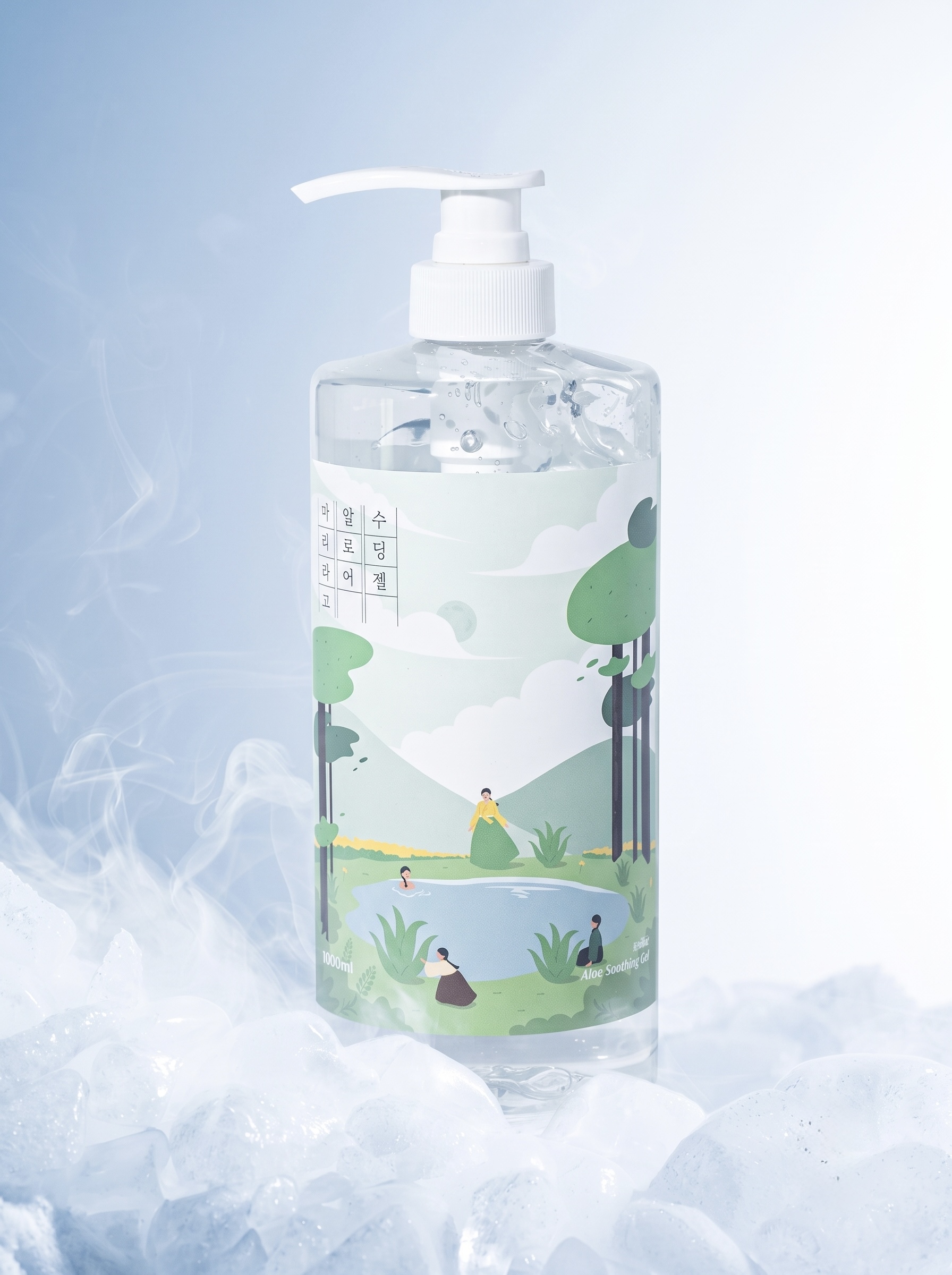 아리라끄 알로에수딩젤 1L 피부과 대용량 무알콜 아기수딩젤 쿨링 바디로션 - 상세 이미지 3