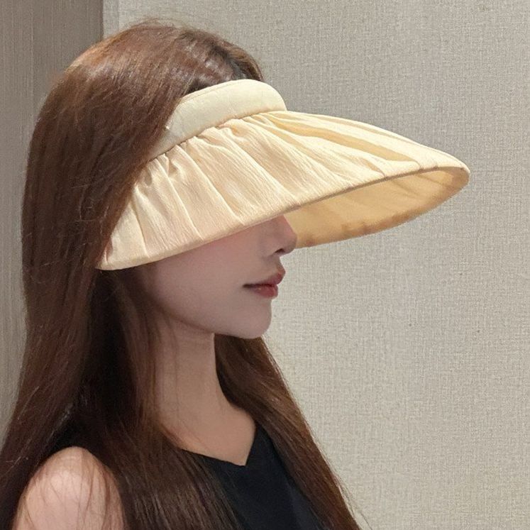 여성 레이스 헤어 밴드 썬캡 모자 와이드 챙 자외선 차단 - 상품 이미지