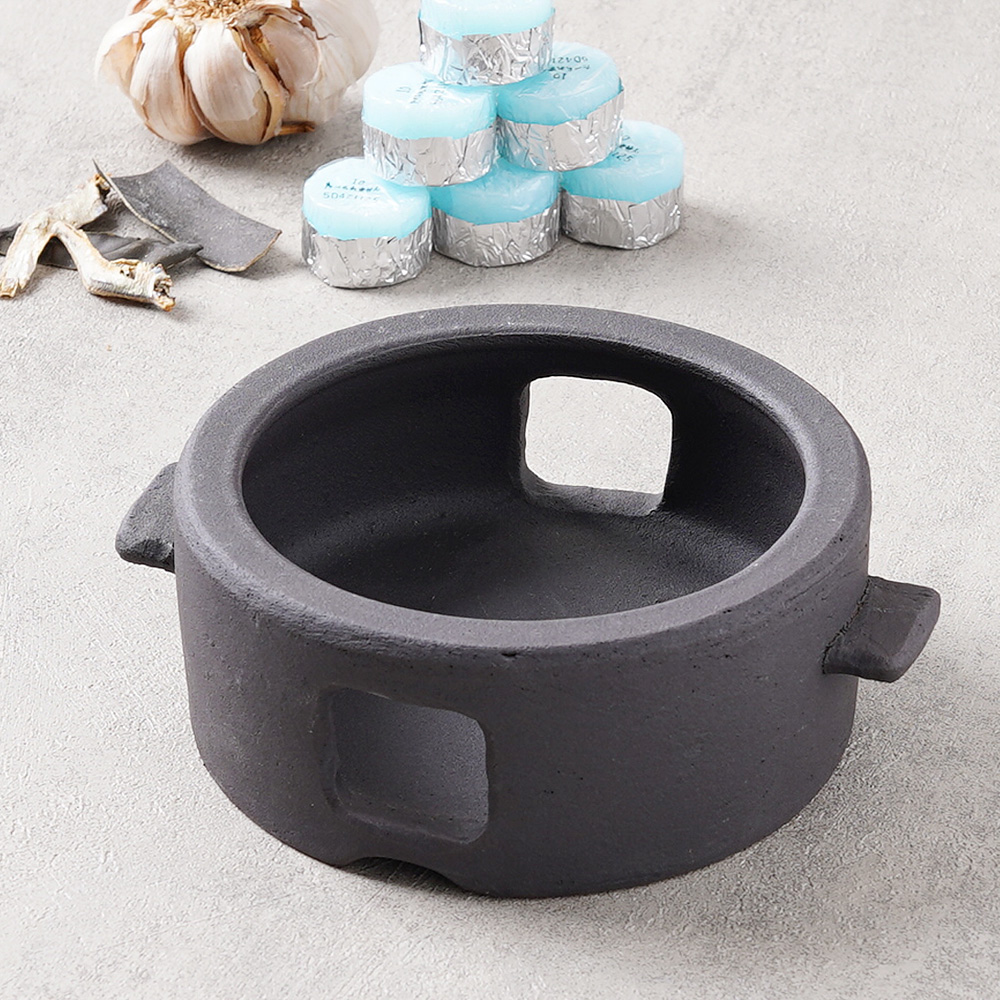 모던블랙 매트 워머 도자기 보쌈 수육 찜기 냄비 13cm - 상세 이미지 5