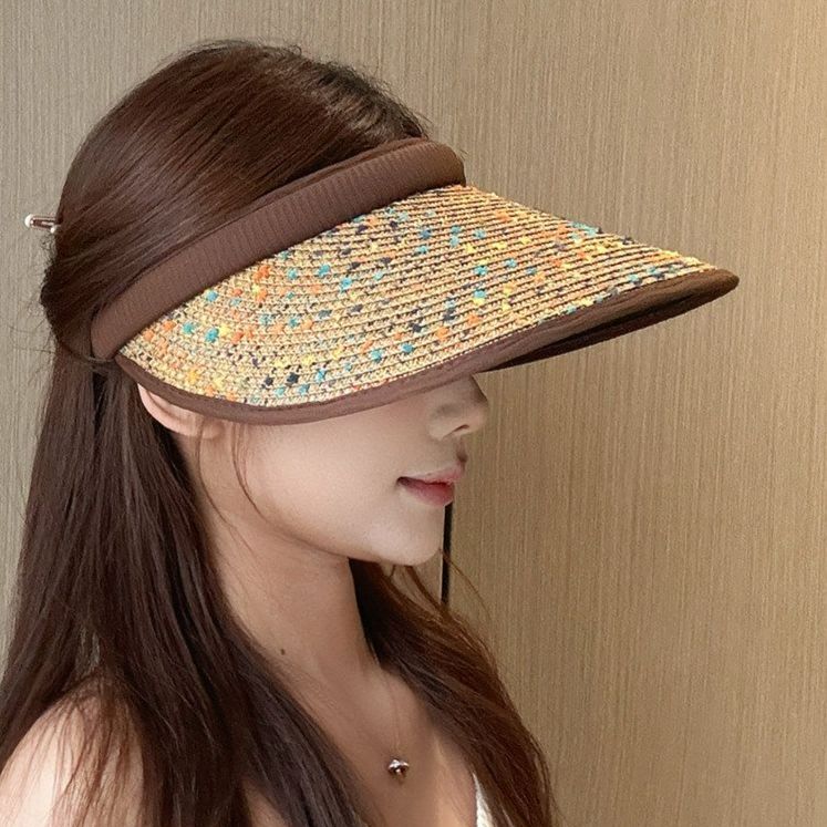 여성 헤어 밴드 썬캡 모자 와이드챙 야외 라이딩 여행 썬햇 - 상품 이미지