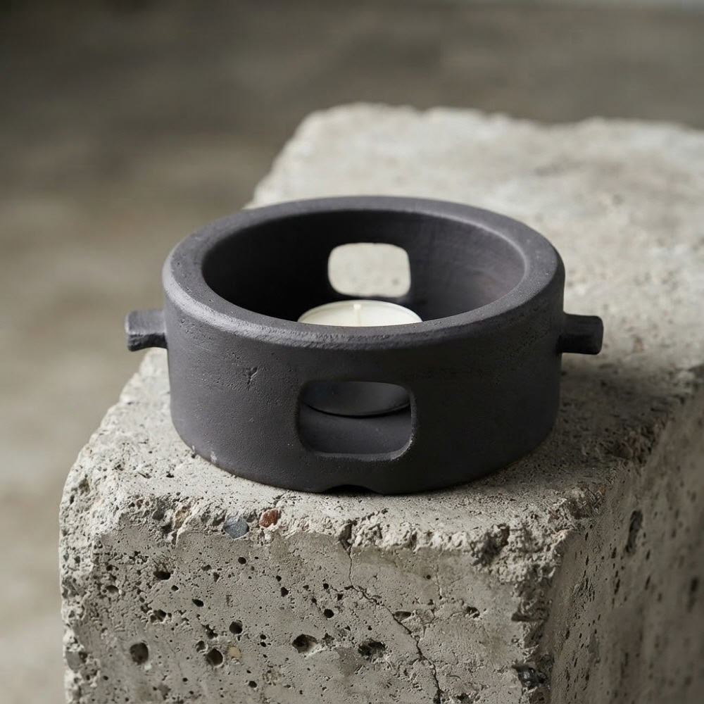 모던블랙 매트 워머 도자기 보쌈 수육 찜기 냄비 13cm - 상품 이미지