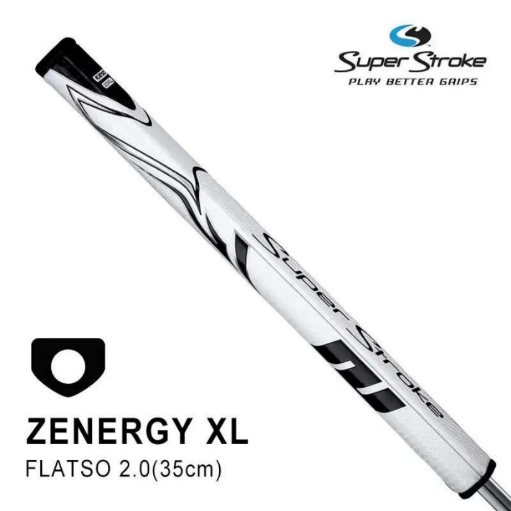 슈퍼스트로크 플랫소 퍼터그립 오각형 연장형 FLATSO 2.0 흰색과 검은색 13 인치 확장 - 상품 이미지