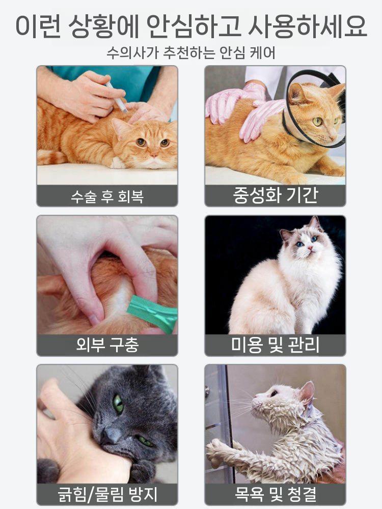 고양이 투명 넥카라 머리커버 입마개 헬멧 보호캡 S - 상세 이미지 4