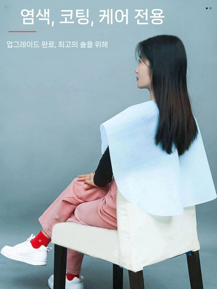 미용실 비닐 가운 염색보 커트보 일회용 미용커트보 스퀘어 80x80cm 100개 - 상세 이미지 3