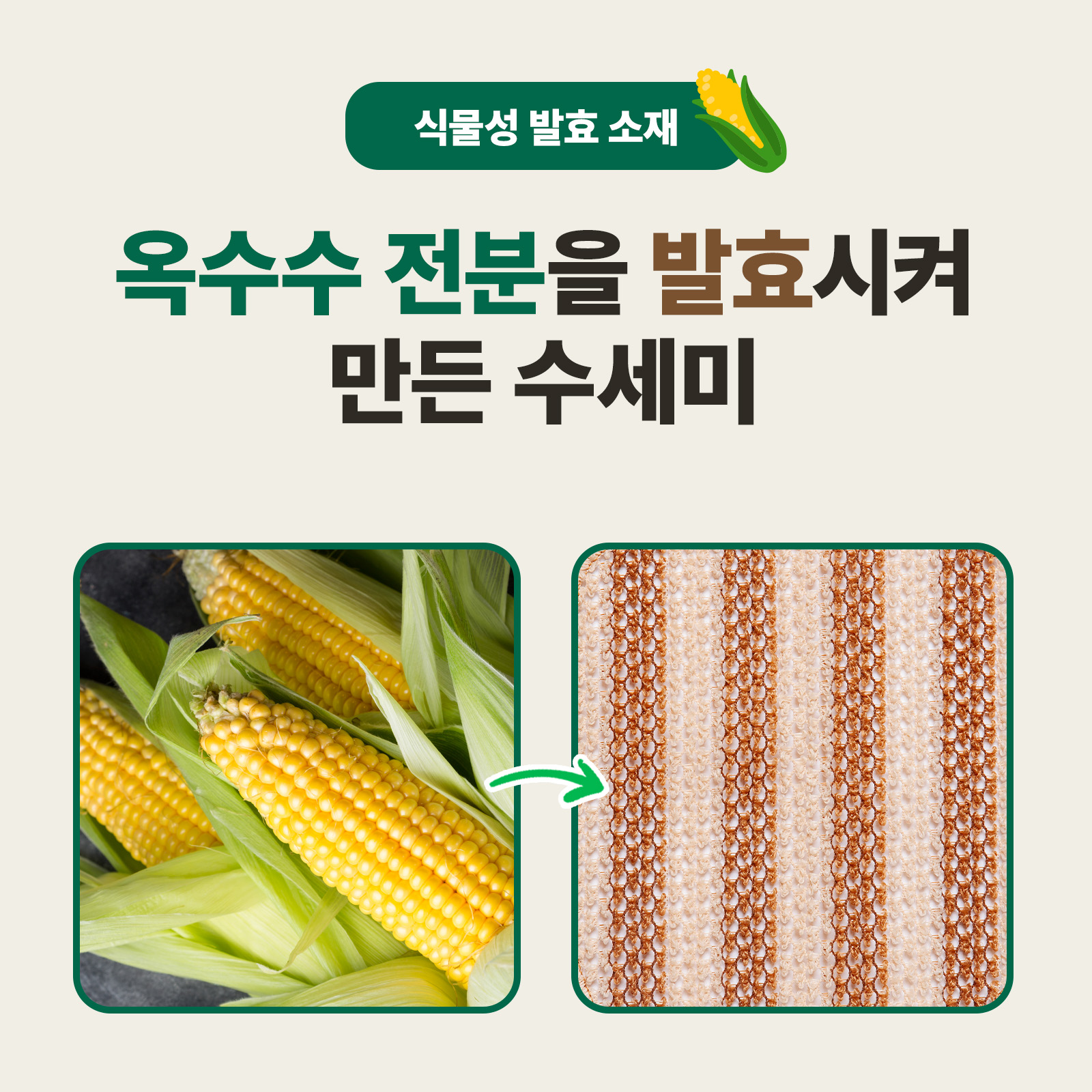 3M 스카치브라이트 옥수수 그물 망사 천연 수세미 10개(5입x2개) 주방 제로웨이스트 상품 이미지