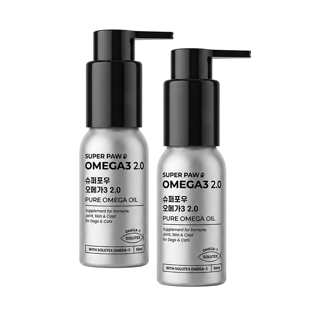 슈퍼포우 강아지 오메가3 피부 관절 영양제 50ml, 2개 - 상품 이미지
