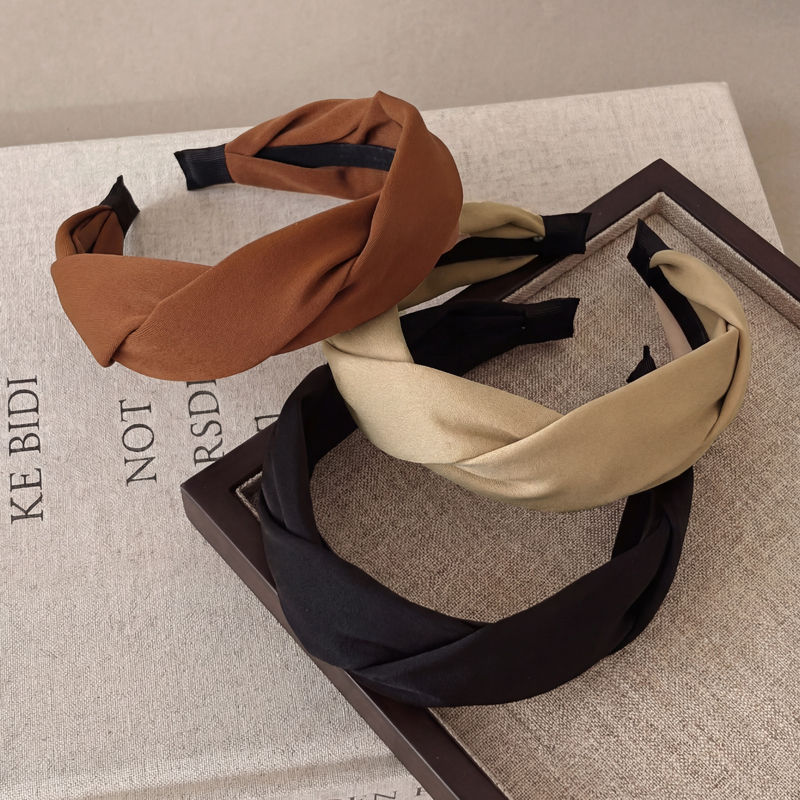 트위스트 매듭 볼륨 머리띠 [베이지 브라운 블랙] N987 - 상세 이미지 5