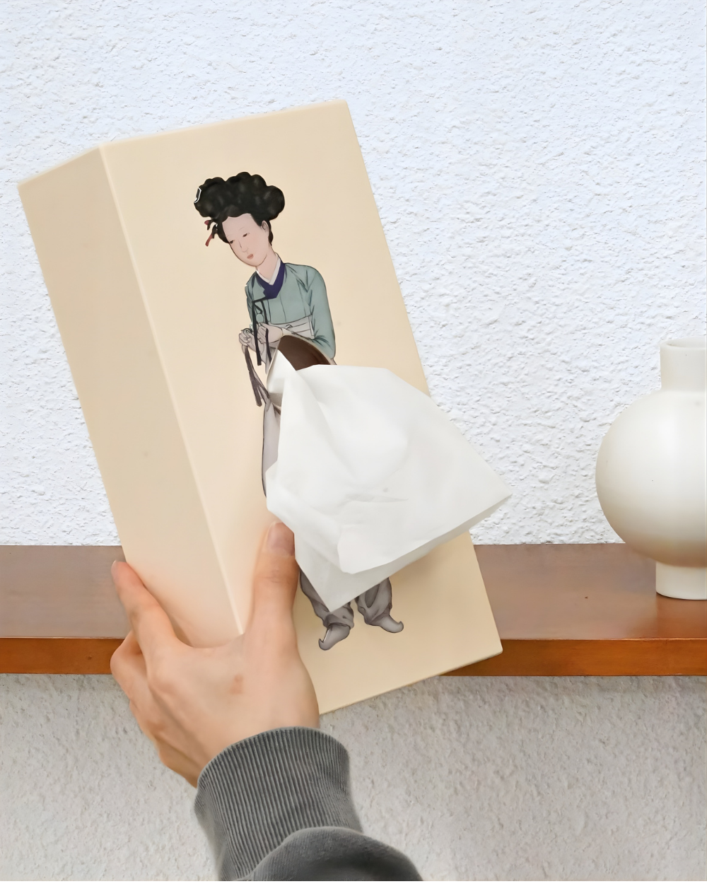 미인도 티슈케이스 외국인선물 한국기념품 한국 전통 한국적인 선물 - 상세 이미지 2