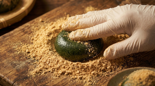 쑥인절미 개별포장 현미쑥떡 무설탕 저염 식사대용떡 20개 1.5kg 떡뜨래 콩가루80g증정 - 상세 이미지 3