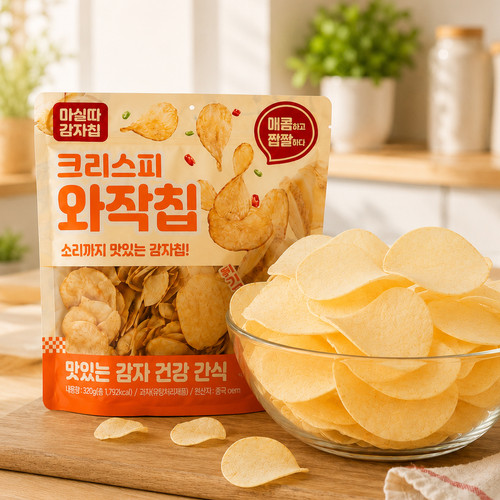 마싣따감자칩 크리스피 와작칩 320g 맥주안주 주전부리 간식 스낵 매콤짭짤 - 상세 이미지 3