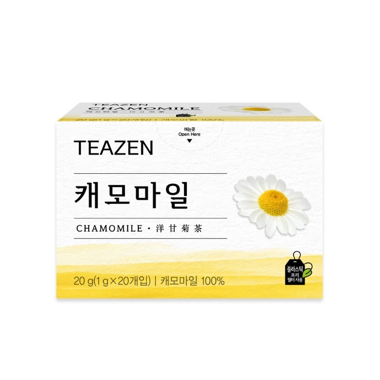캐모마일 차 티백 허브티 카모마일 티 허브차 선물 사무실 티젠 20개입, 1개 - 상품 이미지