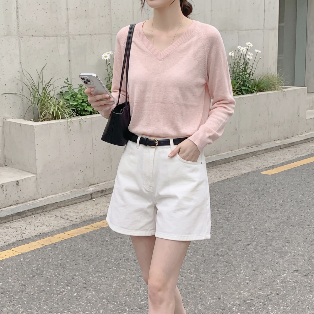 A라인반바지 흰색반바지 - 상세 이미지 5