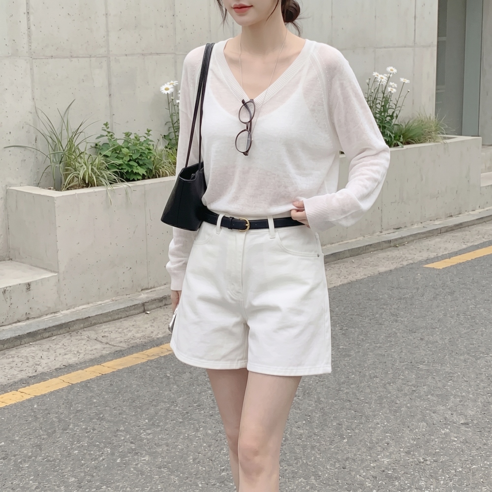 A라인반바지 흰색반바지 - 상세 이미지 2