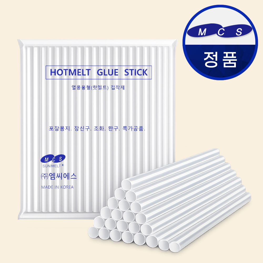 엠씨에스 글루건심 백색 11mm 600g 핫멜트 글루건 심 막대본드 - 상품 이미지