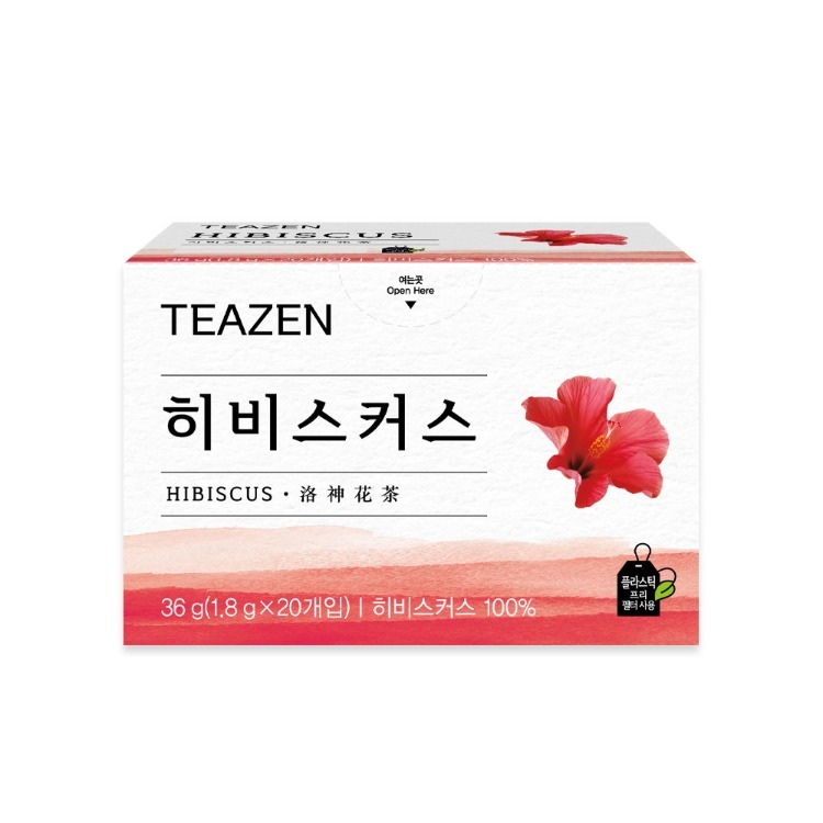 히비스커스 차 티백 허브티 히비스커스티 허브차 선물 사무실 티젠 20개입, 1개 - 상품 이미지