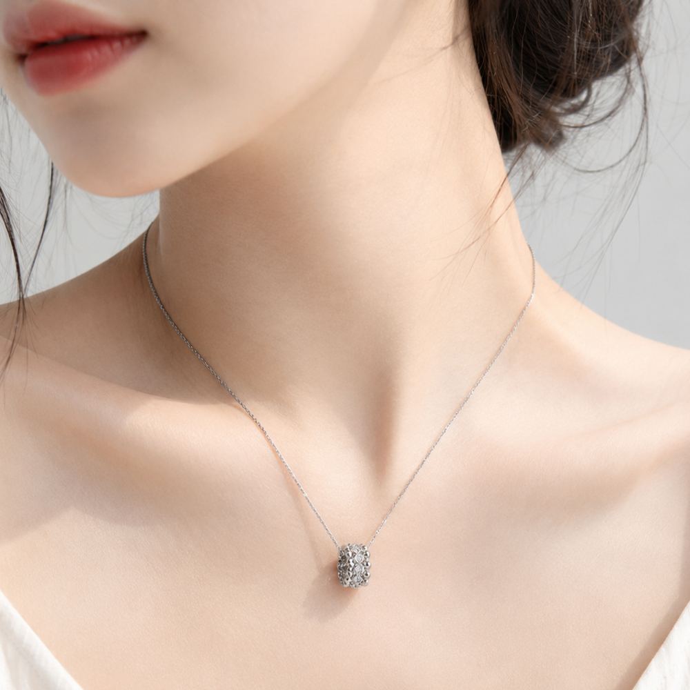 다이아 롱델 링 펜던트 볼 천연 랩 루미 레이어드 여자 친구 기념일 선물 생일 데일리 - 상세 이미지 3