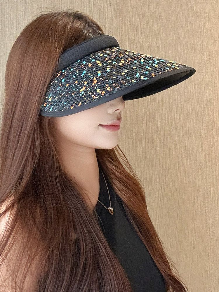 여성 헤어 밴드 썬캡 모자 와이드챙 야외 라이딩 여행 썬햇 - 상세 이미지 4