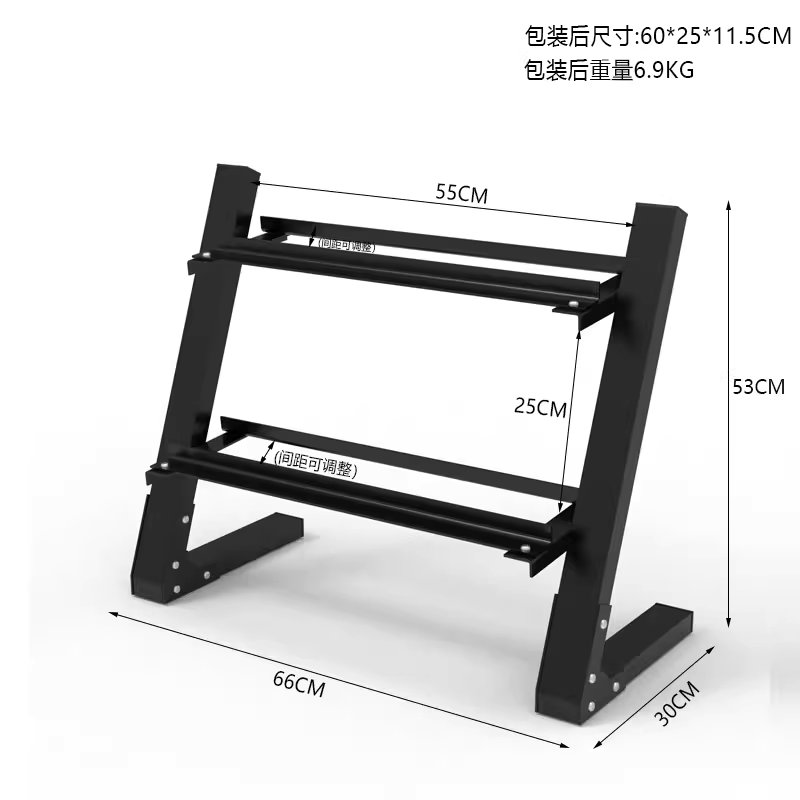 덤벨 정리대 홈짐 아령 보관대 2단 가정용 클럽벨 랙 블랙 - 상세 이미지 5