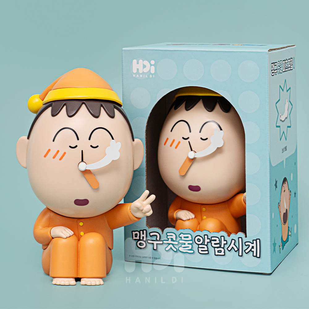 레토 짱구는못말려 맹구 콧물 알람시계 탁상시계 아날로그 저소음 집들이 인테리어선물 상품 이미지