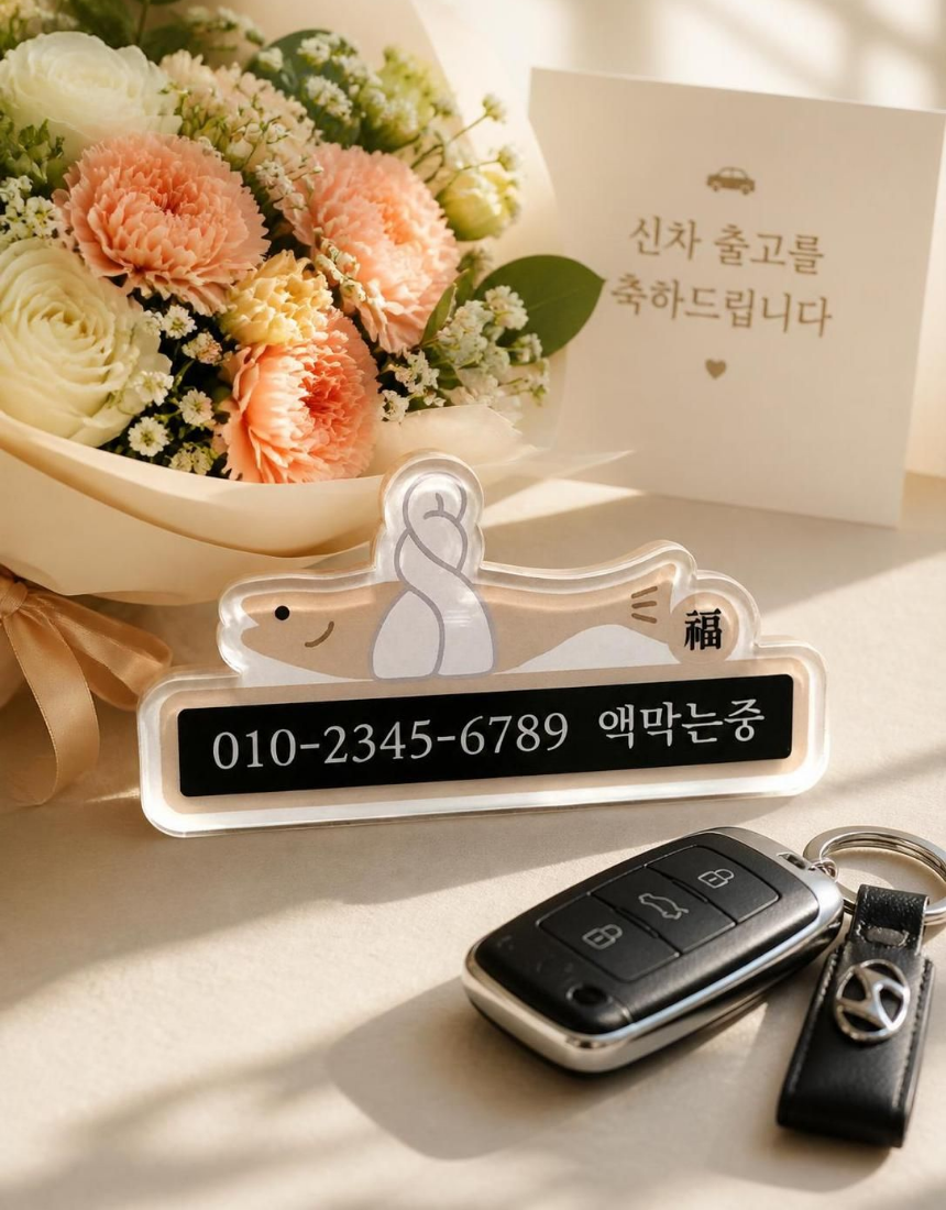 액막이 명태 주차번호판 연락처 전화번호판 새차 신차 선물 북어 안심 자동차 이미지 6