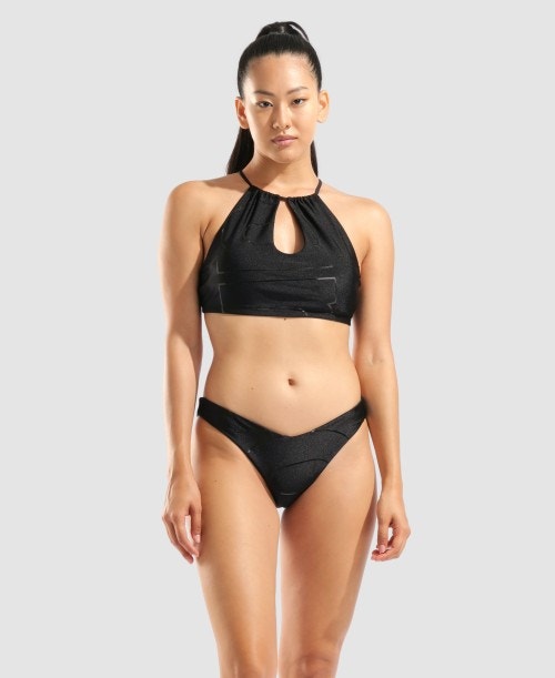 아레나 로로타입 홀터넥 비키니 Black, XS - 상세 이미지 3