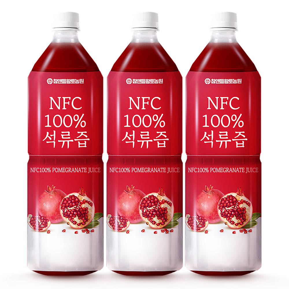 참앤들황토농원 NFC 착즙원액 100% 석류즙 1L, 3개