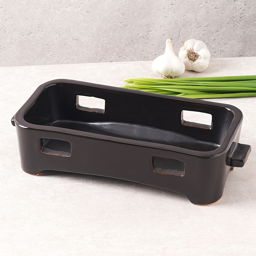 직화 내열 도자기 직사각 보쌈 수육 찜기 냄비 27.8cm, 직사각워머 대 - 상세 이미지 5