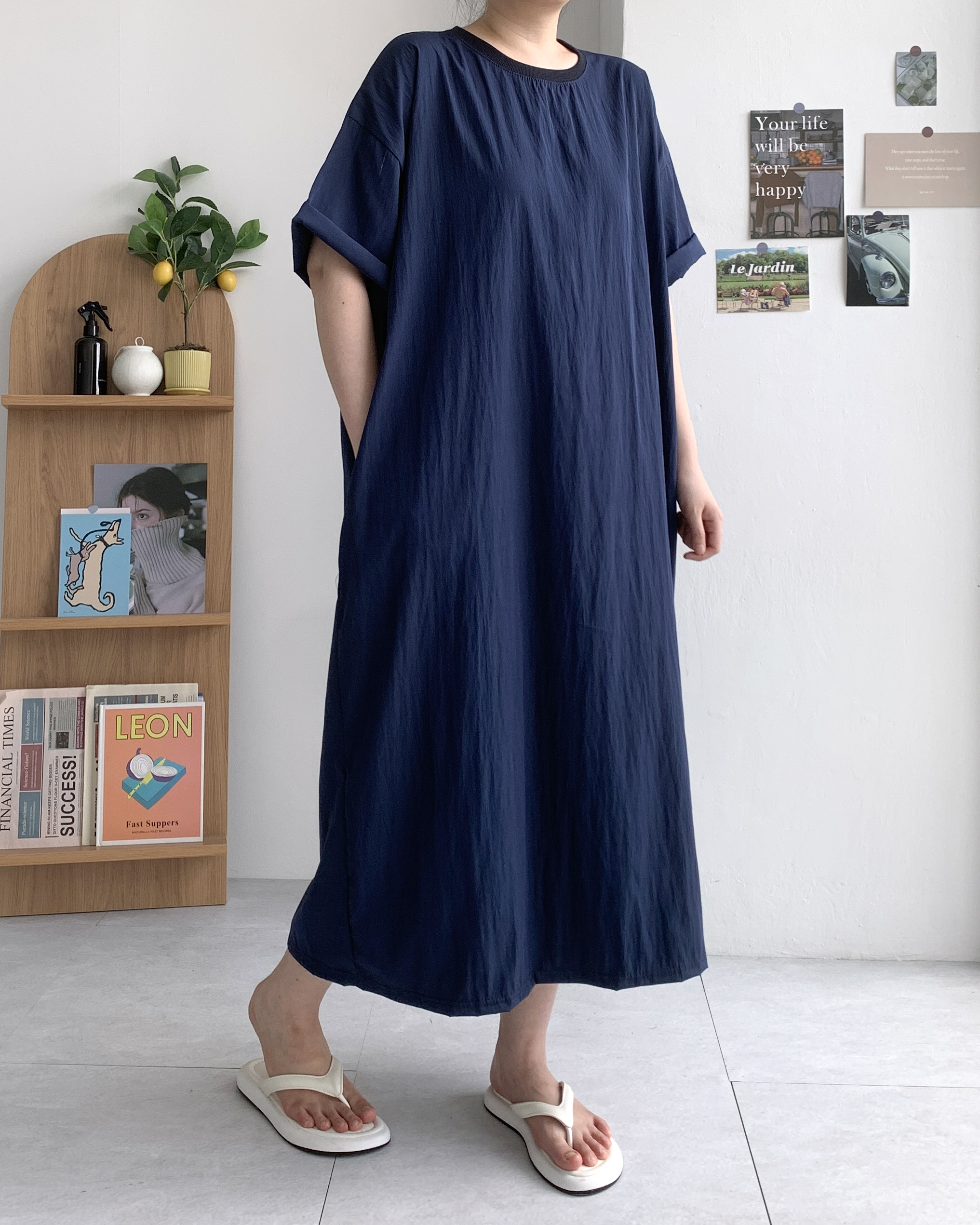 오버핏 나일론원피스 바스락원피스 77사이즈원피스 이미지 8
