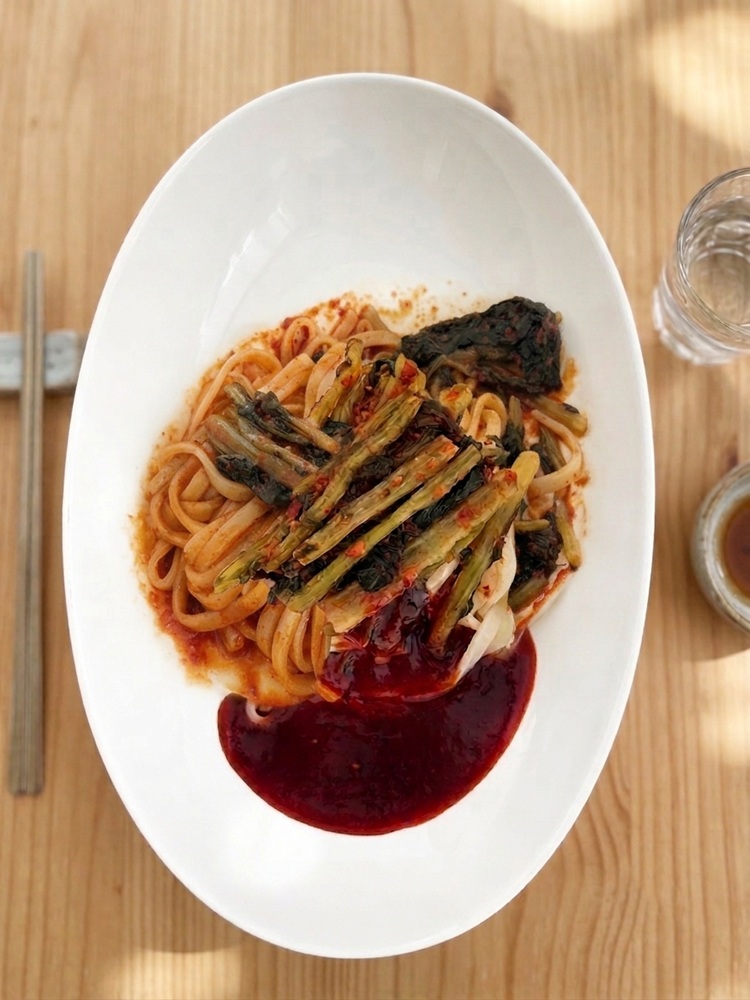 국내산 열무 비빔칼국수 면 여름 캠핑장 낚시 차박 간편식 밀키트 381g - 상세 이미지 5