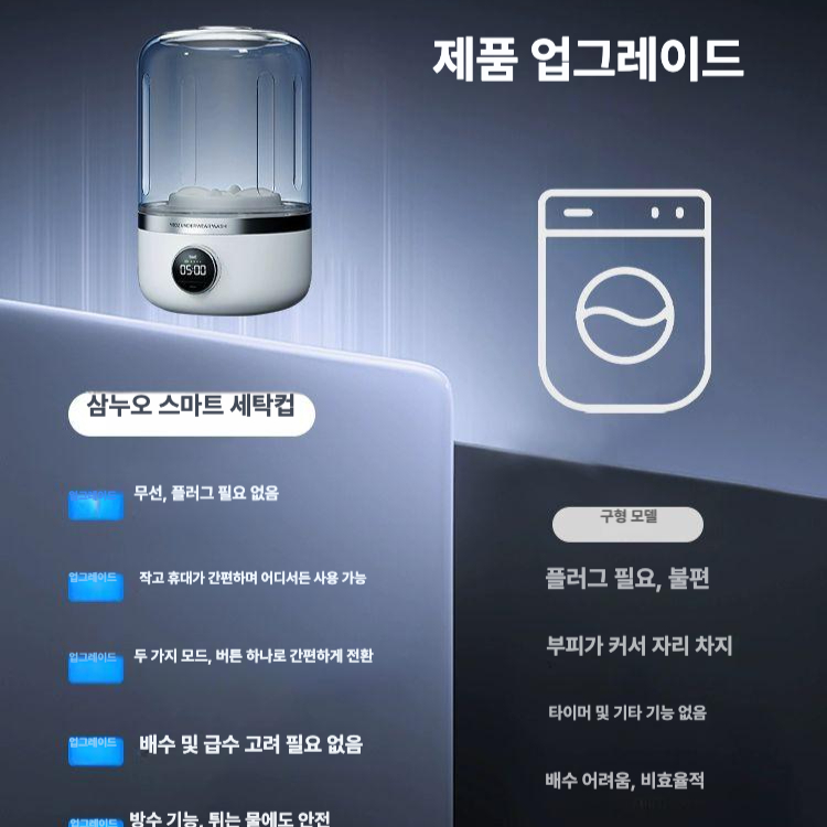 무선 미니 속옷 전용 강력 UV 오존 살균 원버튼 초간편 LCD 디스플레이 자동 타이머 플로잉화이트 - 상세 이미지 2