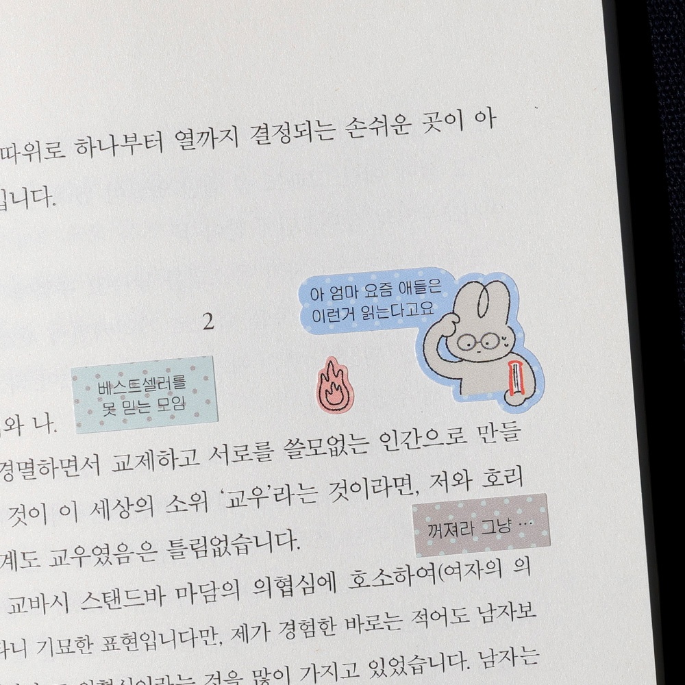 독서 스티커 2장 리무버블 다꾸 스티커 다이어리 꾸미기 - 상세 이미지 2