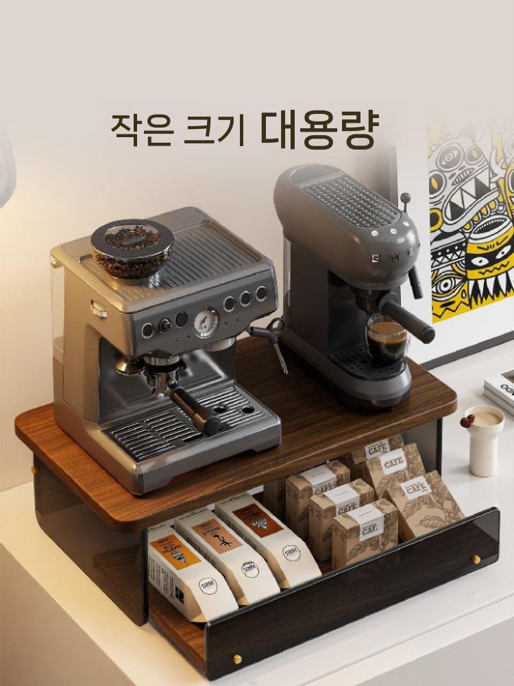 커피머신 받침대 선반 수납장 원목 탕비실 홈카페 다용도 소형 - 상세 이미지 3