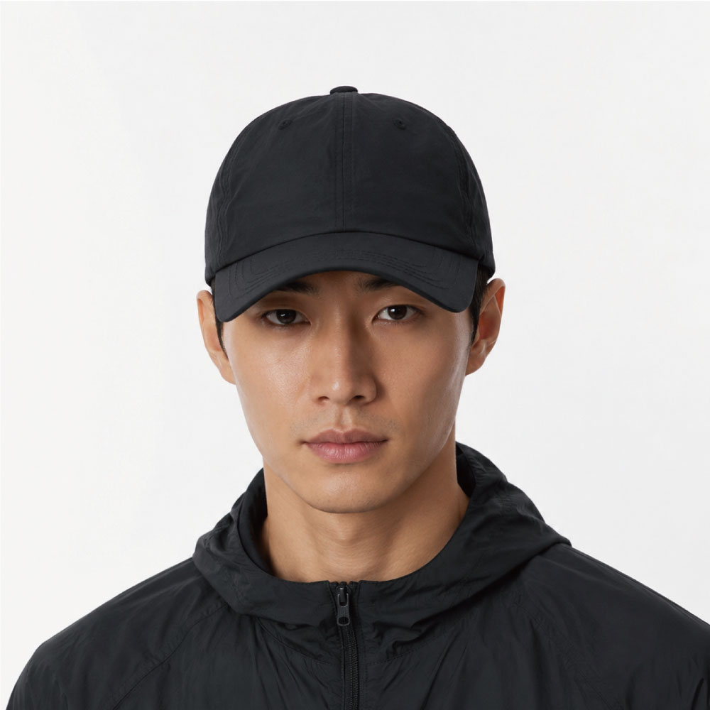 로고없는 모자 깊은 나일론 무지 볼캡 4size 러닝 블랙 상품 이미지