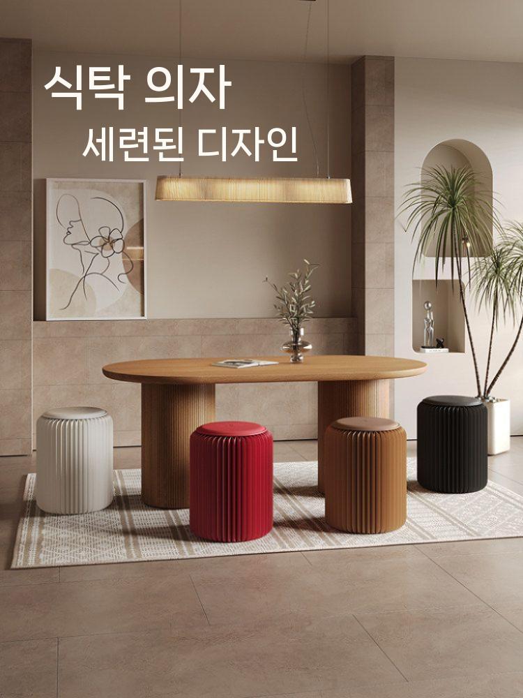 접이식 종이 의자 스툴 휴대용 간이의자 캠핑 인테리어 30cm 브라운 - 상세 이미지 3