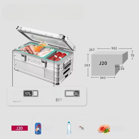 [해외]스웨이 알루미늄 냉장고 차량용 캠핑용 냉장고 20L 35L DC12V AC220V 듀얼전원 J20 마그네슘 알루미늄 블루투스 앱 듀얼박스 단일제어