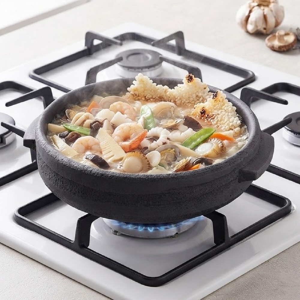친환경 숨쉬는 내열 양귀비 매트 전골 뚝배기 된장 찌개 27.5cm 이미지 6