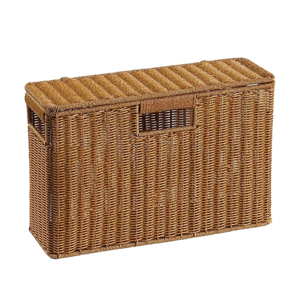 라탄 슬림 바구니 폭좁은 바스켓 정리함 빨래바구니 틈새수납 44x15x29cm - 상품 이미지