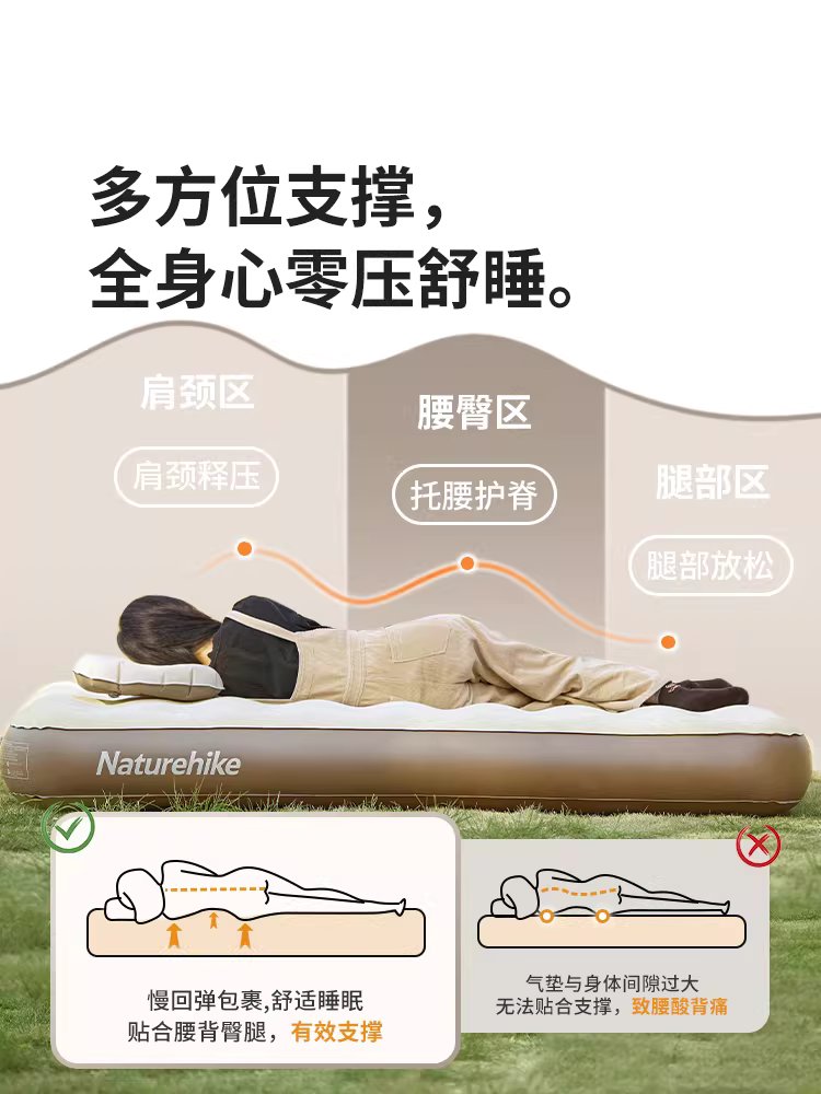 네이처하이크 에어매트 자충매트 c25 매트리스 캠핑침대 더블 플러스 3인용 이미지 6