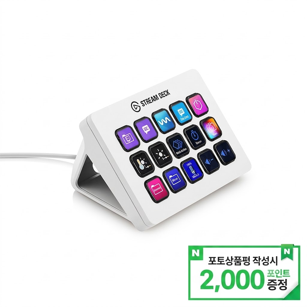 엘가토 Stream Deck MK2 콘텐츠 제작 컨트롤러 15버튼 스트림덱 마크2 화이트 - 상품 이미지