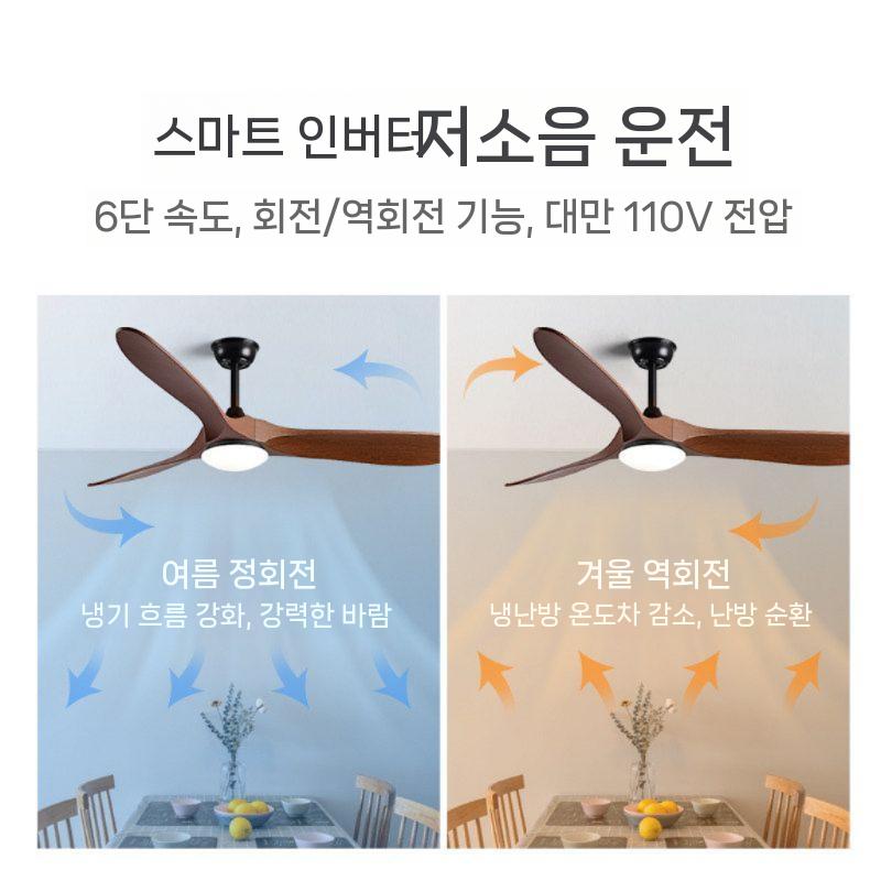 우드 실링팬 선풍기 거실 인테리어 천장형 씰링팬 원목 42인치 - 상세 이미지 5