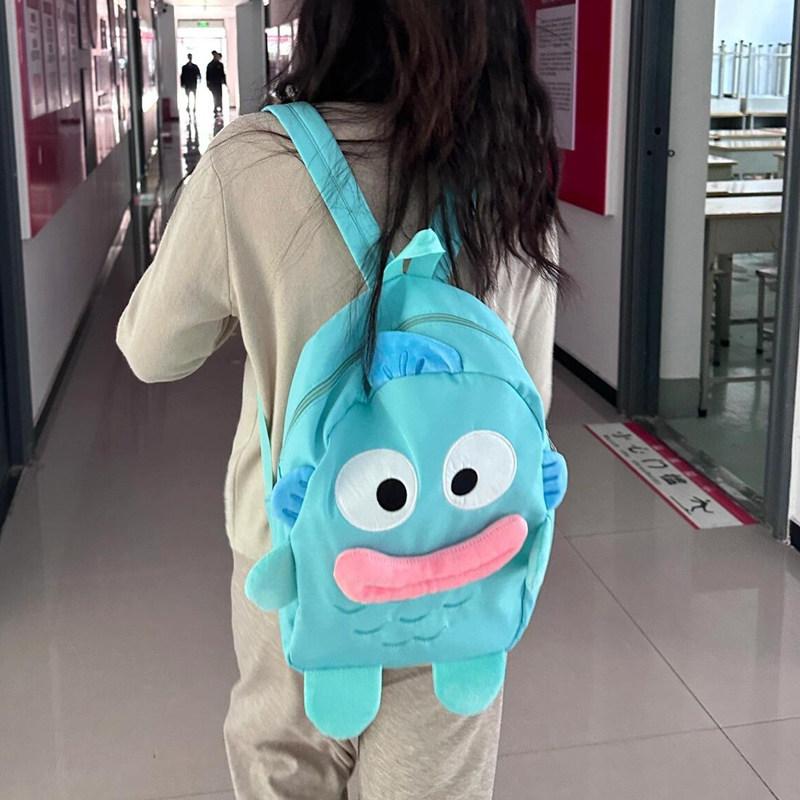 한교동 미니 백팩 귀여운 캐릭터 어깨 가방 학생용 데일리 크로스 숄더 굿즈 소품 블루 - 상세 이미지 5