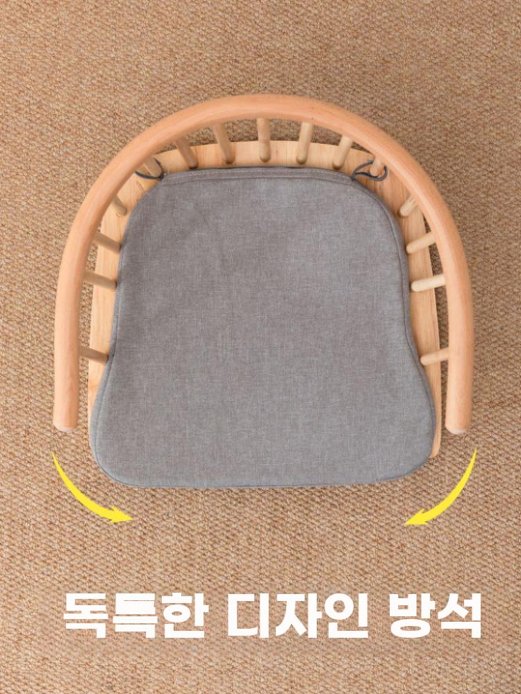 좌식 등받이 의자 원목 업소용 기도 일식집 다도 그레이 차림새 - 상세 이미지 3