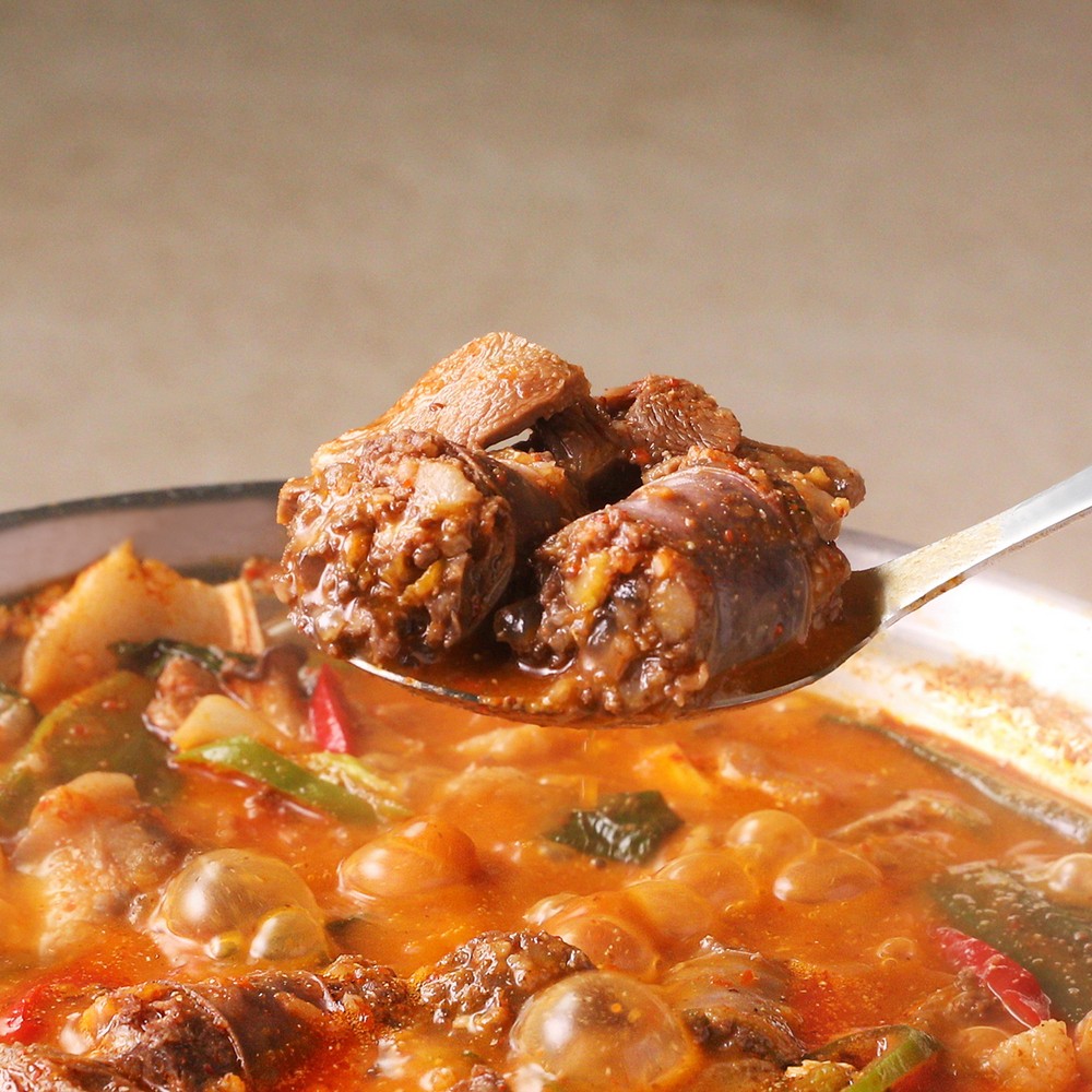 [푸딩픽] 얼큰순대전골 390g 밀키트 (얼큰한 국물요리) 순대국 술안주 냉동 간편식 홈술 캠핑 - 상세 이미지 2