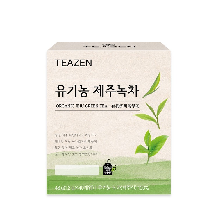 유기농 제주 녹차 티백 차 선물 사무실 티젠 40개입, 1개 - 상품 이미지